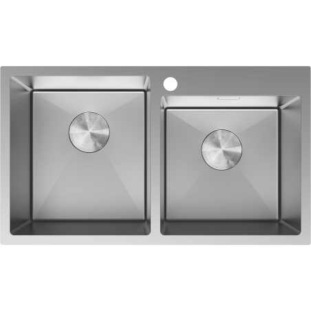 Mexen Xorin zlewozmywak stalowy 2-komorowy 780 x 450 mm, inox - 6441782000-01