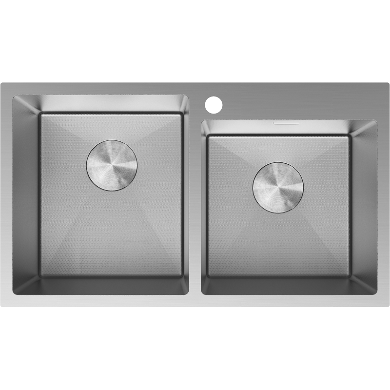 Mexen Xorin zlewozmywak stalowy 2-komorowy 780 x 450 mm, inox HC -6441782000-01HC