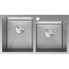 Mexen Xorin zlewozmywak stalowy 2-komorowy 780 x 450 mm, inox HC -6441782000-01HC