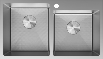 Mexen Xorin zlewozmywak stalowy 2-komorowy 780 x 450 mm, inox HC -6441782000-01HC