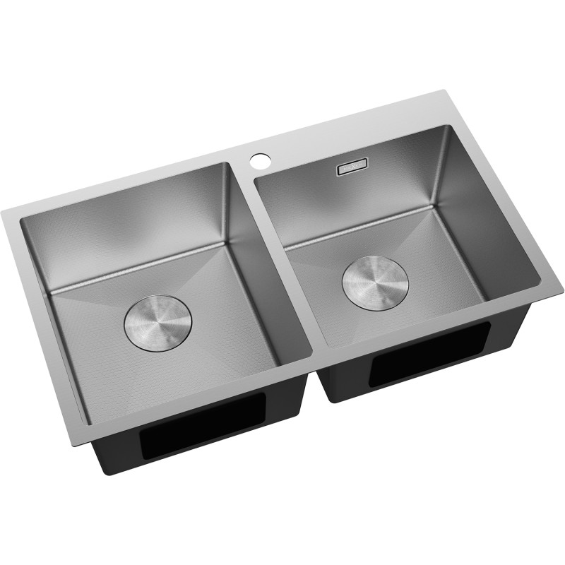 Mexen Xorin zlewozmywak stalowy 2-komorowy 780 x 450 mm, inox HC -6441782000-01HC