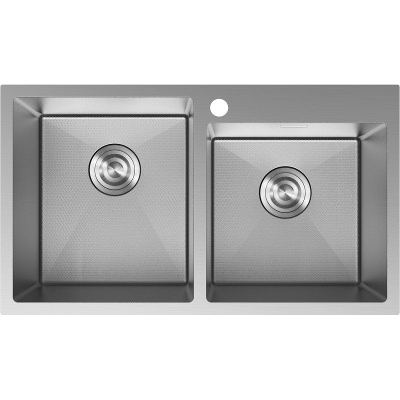 Mexen Xorin zlewozmywak stalowy 2-komorowy 780 x 450 mm, inox HC -6441782000-01HC