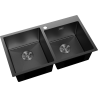 Mexen Xorin zlewozmywak stalowy 2-komorowy 780 x 450 mm, czarny HC - 6441782000-70HC