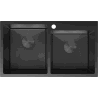 Mexen Xorin zlewozmywak stalowy 2-komorowy 780 x 450 mm, czarny HC - 6441782000-70HC