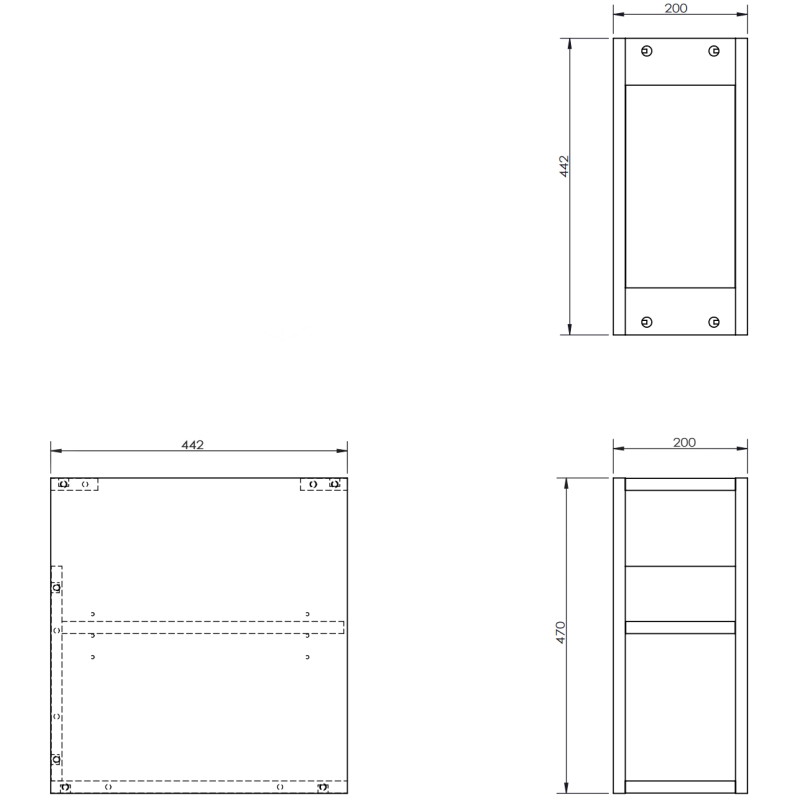 Mexen Box-A szafka otwarta z półką 20 cm, biała połysk - 91AX2-0200-470-0-00