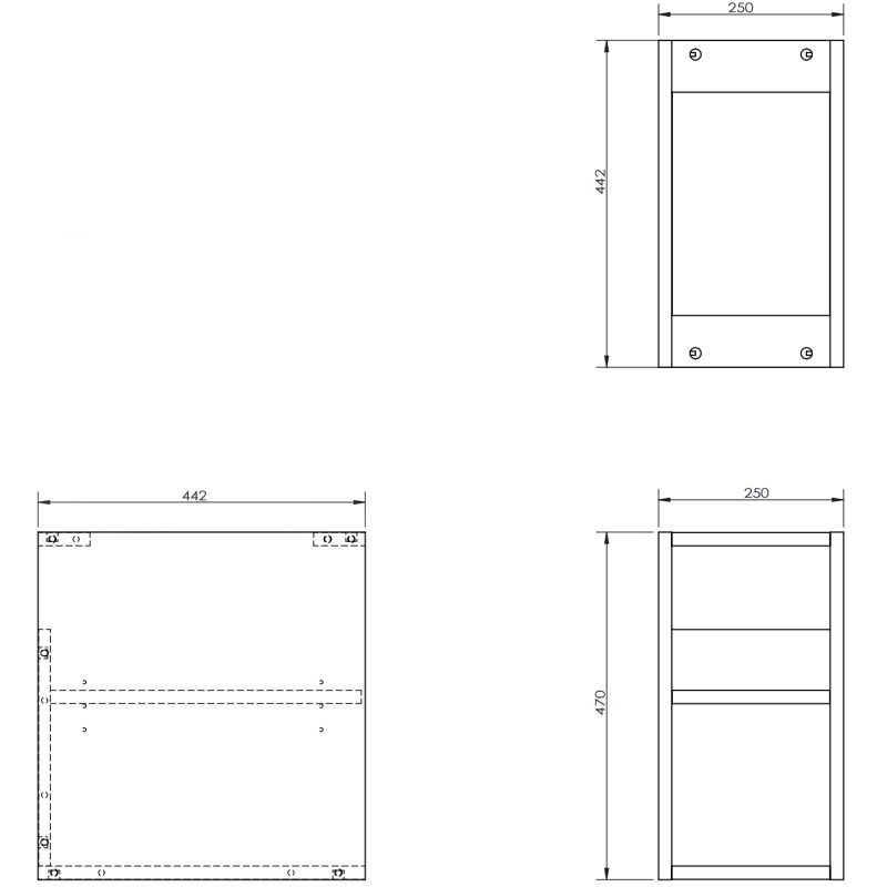 Mexen Box-A szafka otwarta z półką 25 cm, szara mat - 91AX2-0250-470-0-62