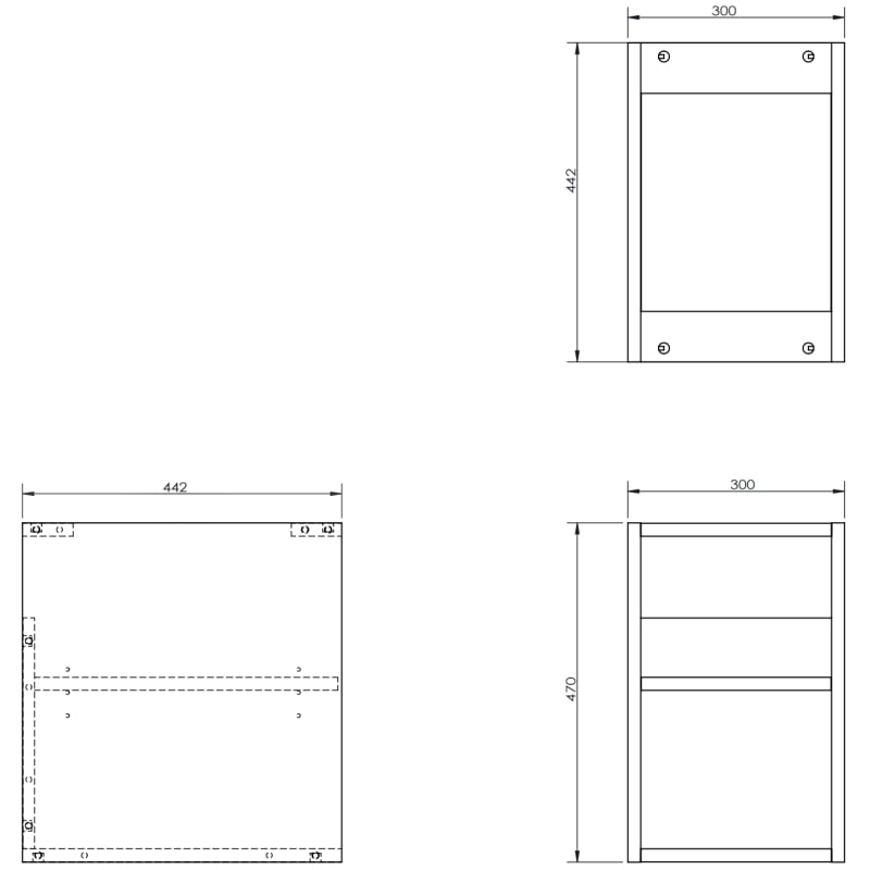 Mexen Box-A szafka otwarta z półką 30 cm, biała mat - 91AX2-0300-470-0-01