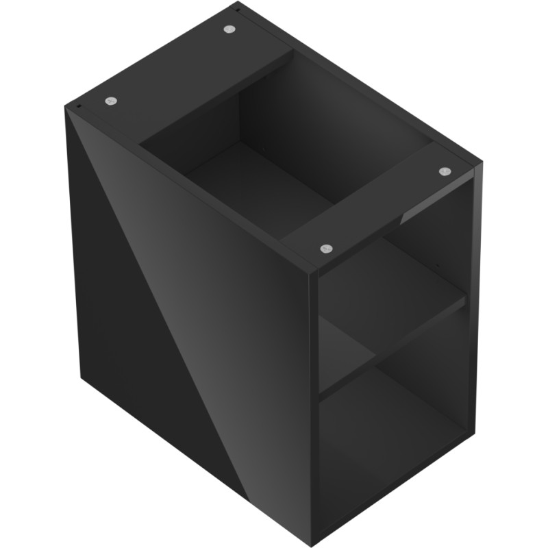 Mexen Box-A szafka otwarta z półką 30 cm, czarna połysk - 91AX2-0300-470-0-70