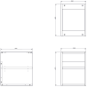 Mexen Box-A szafka otwarta z półką 35 cm, biała mat - 91AX2-0350-470-0-01
