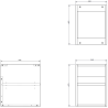 Mexen Box-A szafka otwarta z półką 35 cm, czarna mat - 91AX2-0350-470-0-71
