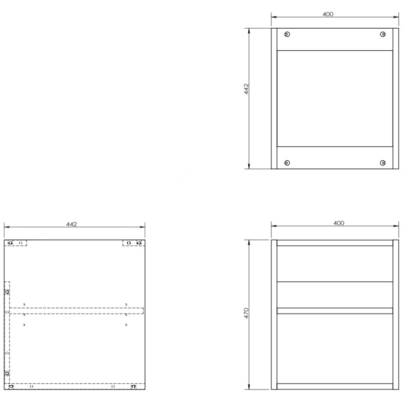 Mexen Box-A szafka otwarta z półką 40 cm, grafit mat - 91AX2-0400-470-0-66