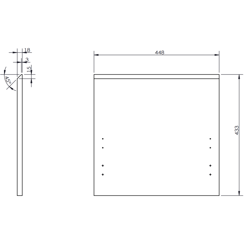 Mexen Orio szafka łazienkowa podumywalkowa 45 cm, 1 szuflada, czarna połysk - 91A10-04547-1-BF70