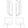 Mexen Mist L drzwi prysznicowe uchylne prawe 115 cm, czarna kratka, czarne - 8A4L-115-000-70-77-P
