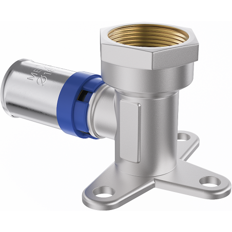 Mexen PEX-P kolano zaciskowe naścienne  z łapą, zaprasowywane PEX 16 x 1/2 GW - W97128-1612F-00