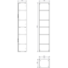Mexen Orio słupek łazienkowy 35 cm, 1 drzwi, grafit mat - 91A11-03016-1-BF66