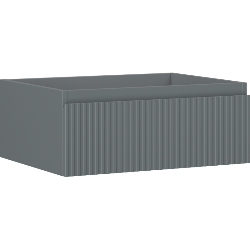 Mexen Rivel szafka łazienkowa podumywalkowa 60 cm, 1 szuflada, ryflowana , grafit mat - 91A20-06023-1-BF66