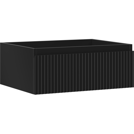 Mexen Rivel szafka łazienkowa podumywalkowa 60 cm, 1 szuflada, ryflowana , czarna mat - 91A20-06023-1-BF71
