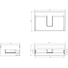 Mexen Rivel szafka łazienkowa podumywalkowa 70 cm, 1 szuflada, ryflowana , grafit mat - 91A20-07023-1-BF71