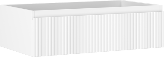 Mexen Rivel szafka łazienkowa podumywalkowa 80 cm, 1 szuflada, ryflowana , biała mat - 91A20-08023-1-BF01