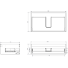 Mexen Rivel szafka łazienkowa podumywalkowa 80 cm, 1 szuflada, ryflowana , grafit mat - 91A20-08023-1-BF66