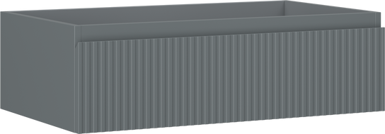 Mexen Rivel szafka łazienkowa podumywalkowa 80 cm, 1 szuflada, ryflowana , grafit mat - 91A20-08023-1-BF66