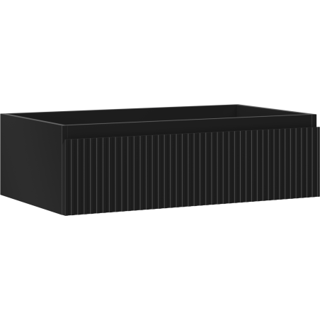 Mexen Rivel szafka łazienkowa podumywalkowa 80 cm, 1 szuflada, ryflowana , czarna mat - 91A20-08023-1-BF71