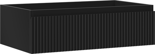 Mexen Rivel szafka łazienkowa podumywalkowa 80 cm, 1 szuflada, ryflowana , czarna mat - 91A20-08023-1-BF71