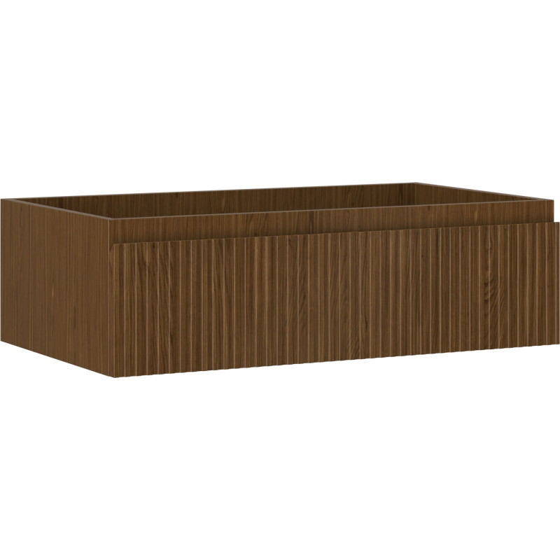 Mexen Rivel szafka łazienkowa podumywalkowa 80 cm, 1 szuflada, ryflowana , orzech - 91A20-08023-1-BF86