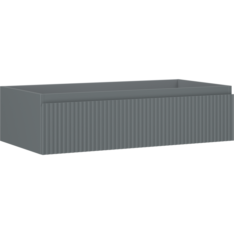 Mexen Rivel szafka łazienkowa podumywalkowa 90 cm, 1 szuflada, ryflowana , grafit mat - 91A20-09023-1-BF66