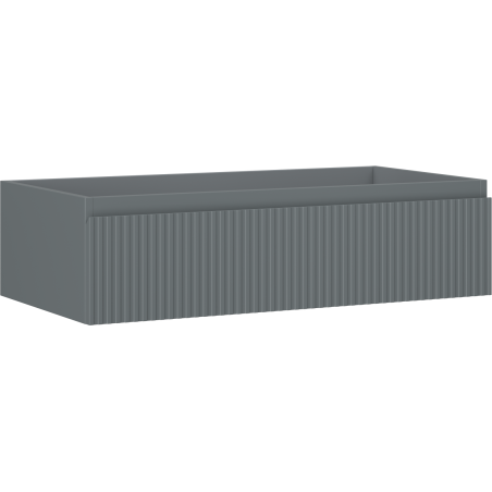 Mexen Rivel szafka łazienkowa podumywalkowa 90 cm, 1 szuflada, ryflowana , grafit mat - 91A20-09023-1-BF66