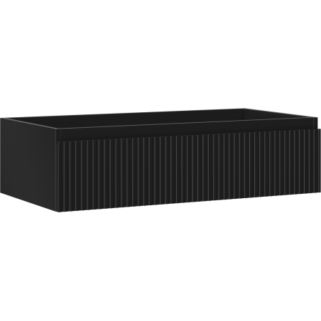 Mexen Rivel szafka łazienkowa podumywalkowa 90 cm, 1 szuflada, ryflowana , czarna mat - 91A20-09023-1-BF71