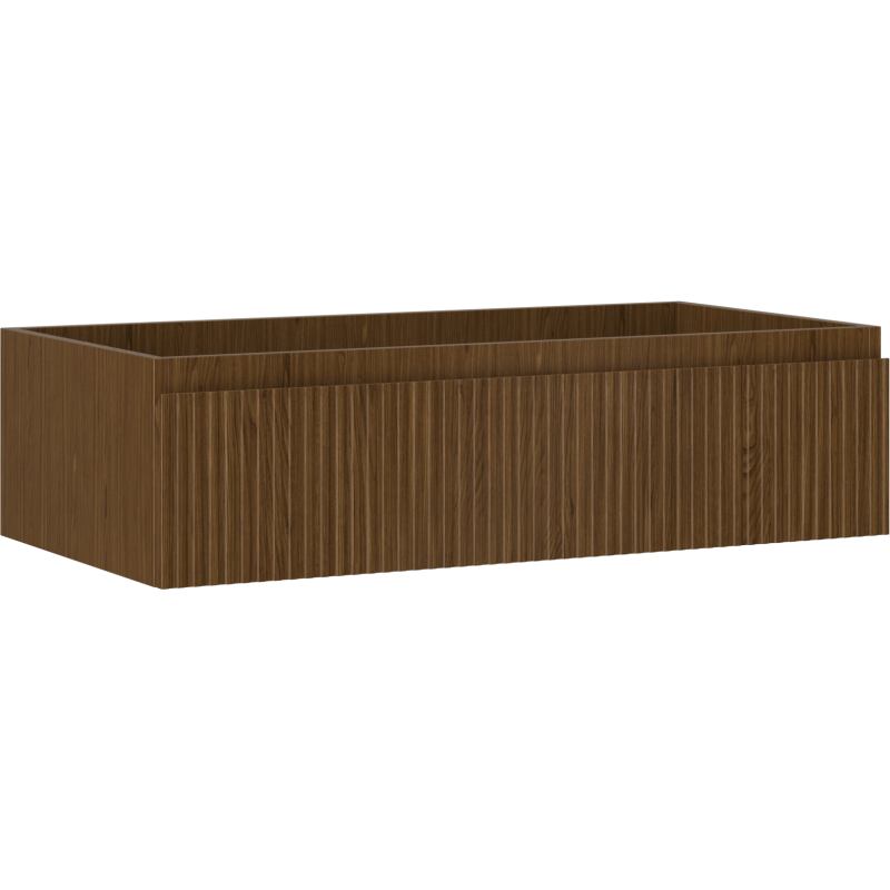 Mexen Rivel szafka łazienkowa podumywalkowa 90 cm, 1 szuflada, ryflowana , orzech - 91A20-09023-1-BF86