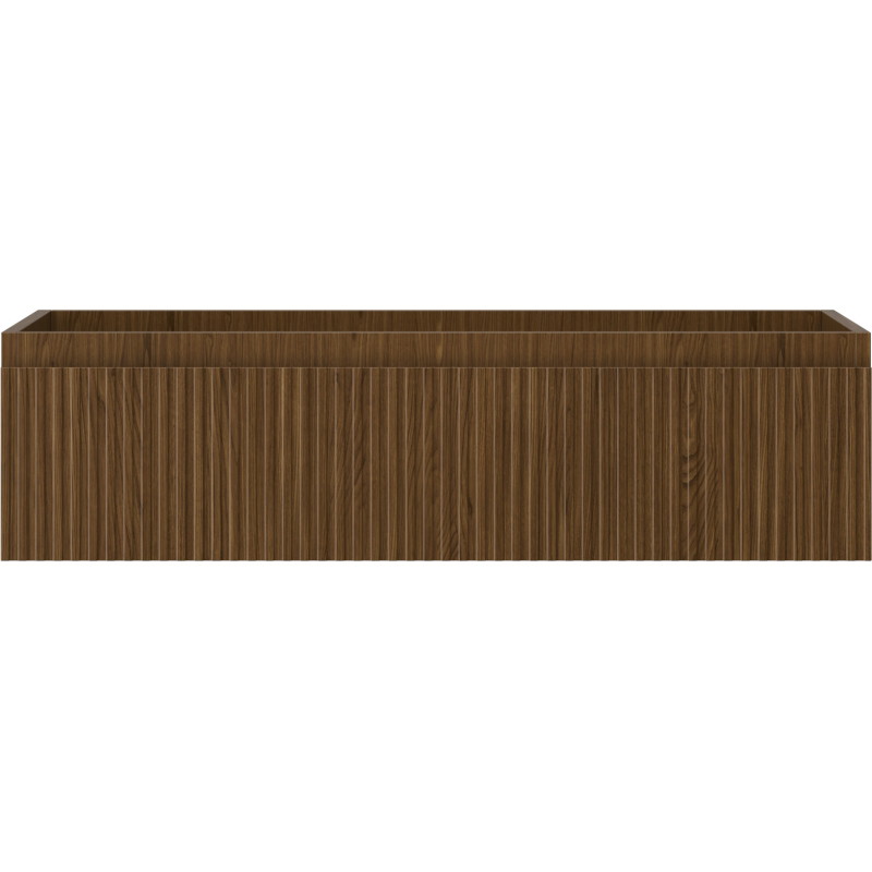 Mexen Rivel szafka łazienkowa podumywalkowa 90 cm, 1 szuflada, ryflowana , orzech - 91A20-09023-1-BF86