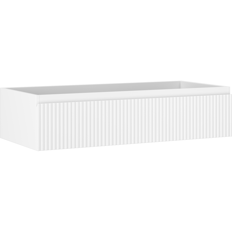 Mexen Rivel szafka łazienkowa podumywalkowa 100 cm, 1 szuflada, ryflowana , biała mat - 91A20-10023-1-BF01