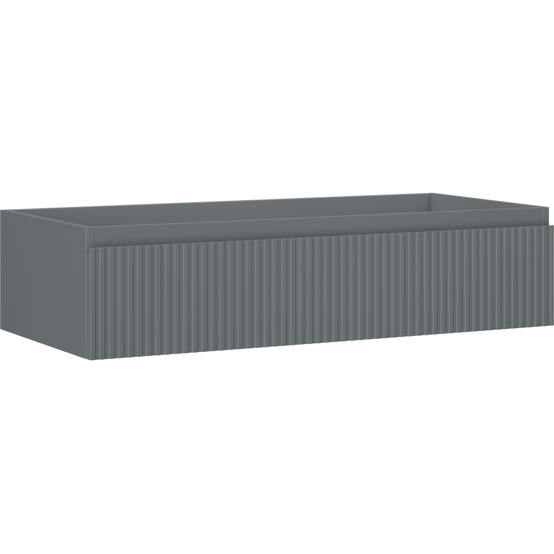 Mexen Rivel szafka łazienkowa podumywalkowa 100 cm, 1 szuflada, ryflowana , grafit mat - 91A20-10023-1-BF66