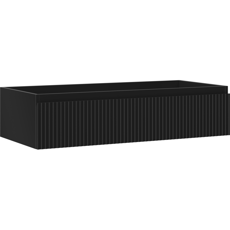 Mexen Rivel szafka łazienkowa podumywalkowa 100 cm, 1 szuflada, ryflowana , czarna mat - 91A20-10023-1-BF71