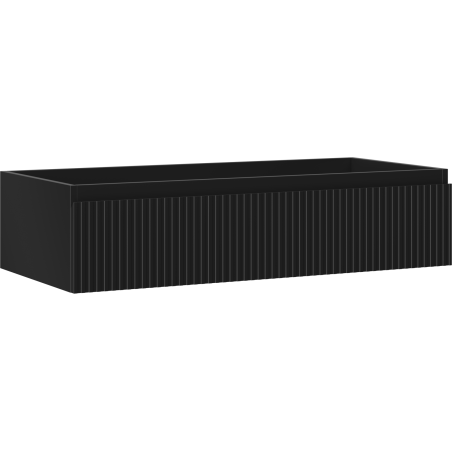 Mexen Rivel szafka łazienkowa podumywalkowa 100 cm, 1 szuflada, ryflowana , czarna mat - 91A20-10023-1-BF71