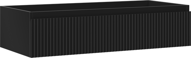 Mexen Rivel szafka łazienkowa podumywalkowa 100 cm, 1 szuflada, ryflowana , czarna mat - 91A20-10023-1-BF71