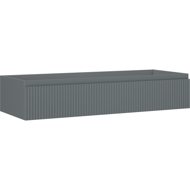 Mexen Rivel szafka łazienkowa podumywalkowa 120 cm, 1 szuflada, ryflowana , szara mat - 91A20-12023-1-BF66