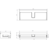Mexen Rivel szafka łazienkowa podumywalkowa 120 cm, 1 szuflada, ryflowana , czarna mat - 91A20-12023-1-BF71