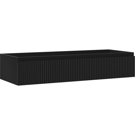 Mexen Rivel szafka łazienkowa podumywalkowa 120 cm, 1 szuflada, ryflowana , czarna mat - 91A20-12023-1-BF71