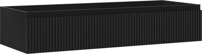 Mexen Rivel szafka łazienkowa podumywalkowa 120 cm, 1 szuflada, ryflowana , czarna mat - 91A20-12023-1-BF71