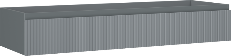 Mexen Rivel szafka łazienkowa podumywalkowa 140 cm, 1 szuflada, ryflowana , grafit mat - 91A20-14023-1-BF66
