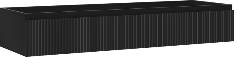 Mexen Rivel szafka łazienkowa podumywalkowa 140 cm, 1 szuflada, ryflowana , czarna mat - 91A20-14023-1-BF71