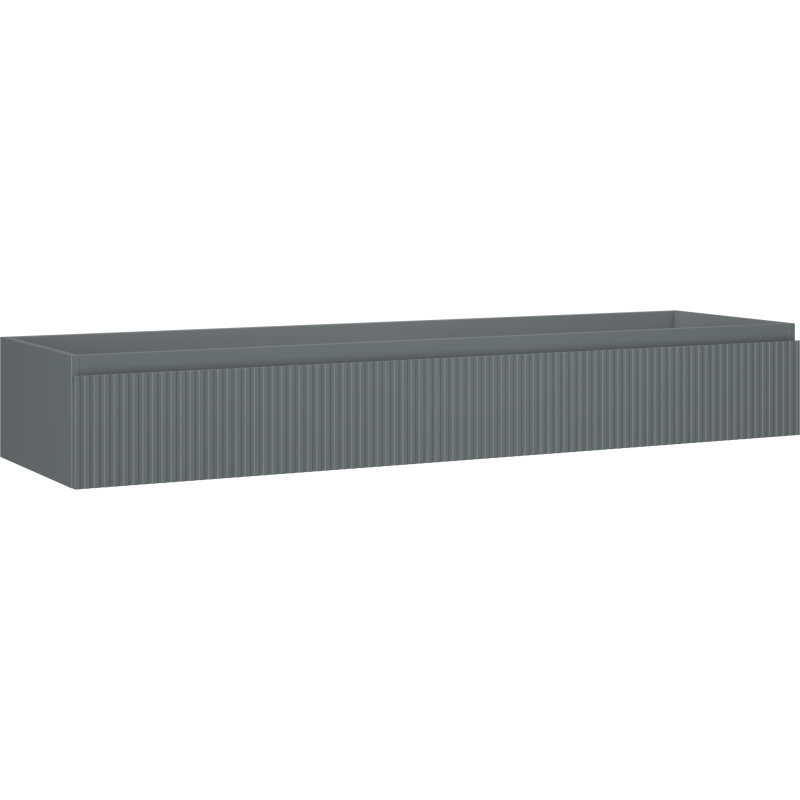 Mexen Rivel szafka łazienkowa podumywalkowa 160 cm, 1 szuflada, ryflowana , grafit mat - 91A20-16023-1-BF66