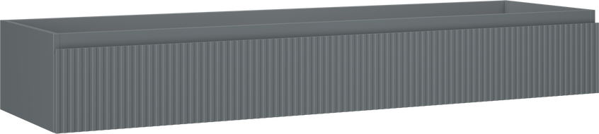 Mexen Rivel szafka łazienkowa podumywalkowa 160 cm, 1 szuflada, ryflowana , grafit mat - 91A20-16023-1-BF66