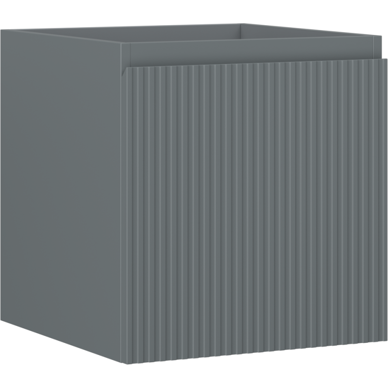 Mexen Rivel szafka łazienkowa podumywalkowa 45 cm, 1 szuflada, ryflowana , grafit mat - 91A20-04547-1-BF66