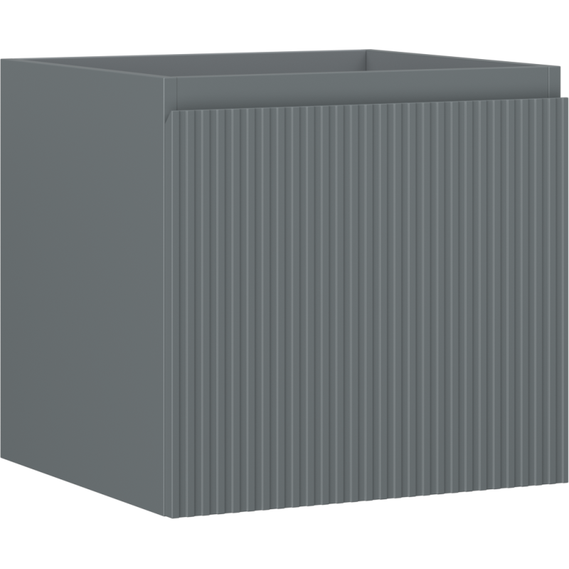 Mexen Rivel szafka łazienkowa podumywalkowa 50 cm, 1 szuflada, ryflowana , grafit mat - 91A20-05047-1-BF66
