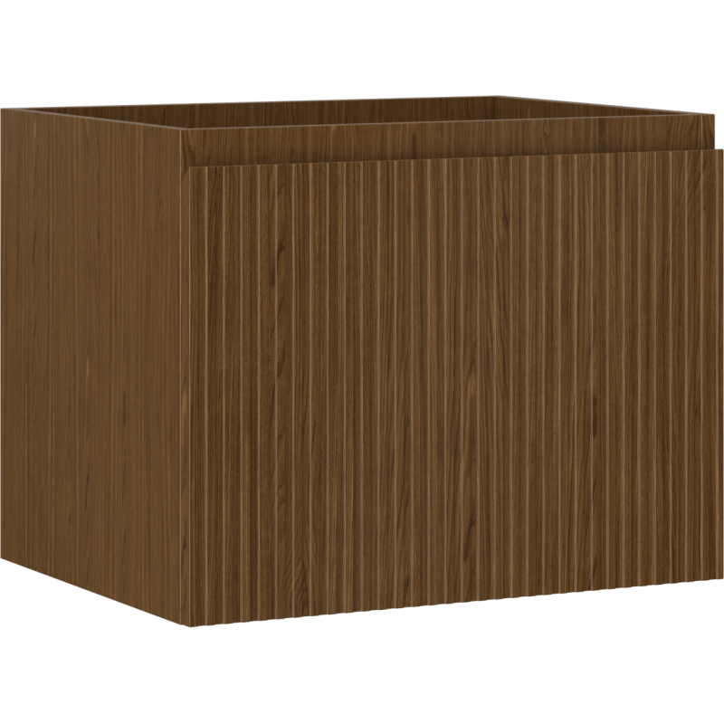 Mexen Rivel szafka łazienkowa podumywalkowa 60 cm, 1 szuflada, ryflowana , orzech - 91A20-06047-1-BF86