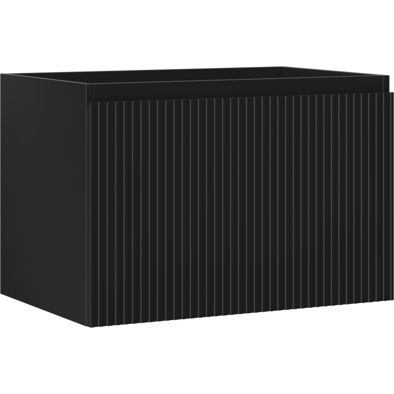 Mexen Rivel szafka łazienkowa podumywalkowa 70 cm, 1 szuflada, ryflowana , czarna mat - 91A20-07047-1-BF71